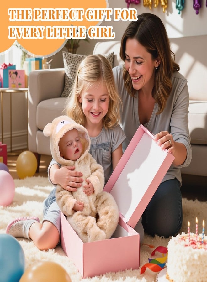 BABESIDE Drink and Wet Reborn Baby Doll - 17 Inch Realistic Sleeping Newborn, Can Drink Water & Pee, Full Body Soft Vinyl Real Life Baby Doll Girl in Bear Outfit, for Kids Age 3+ - Image 5